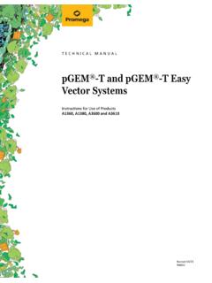 pGEM -T and pGEM -T Easy Vector Systems - Promega