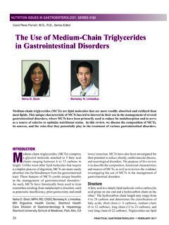 The Use of Medium-Chain Triglycerides in Gastrointestinal ...