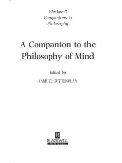 A Companion to the Philosophy of Mind - Andrew …