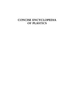 CONCISE ENCYCLOPEDIA OF PLASTICS - Home - Springer