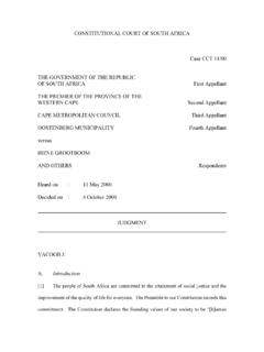 CONSTITUTIONAL COURT OF SOUTH AFRICA Case CCT 11/00 …
