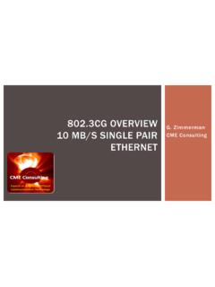802.3cg Overview: 10 Mb/s Single Pair Ethernet