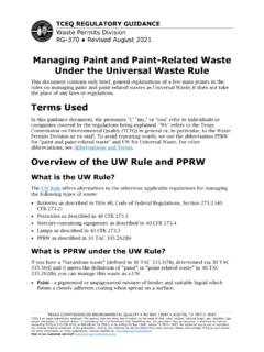 Managing Paint and Paint-Related Waste Under the Universal ...