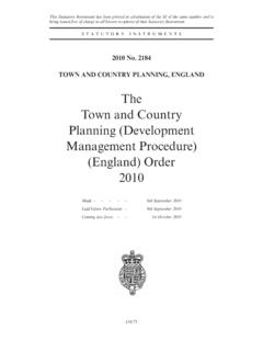 The Town and Country Planning (Development …