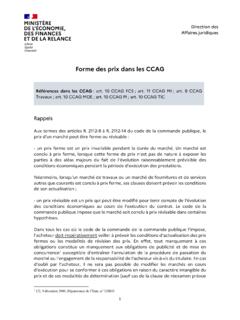 Forme des prix dans les CCAG - economie.gouv.fr
