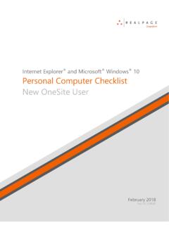 Internet Explorer Personal Computer Checklist