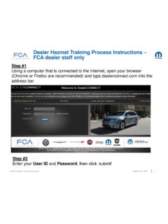 Dealer Hazmat Training Process Instructions FCA …