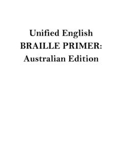 Unified English BRAILLE PRIMER: Australian Edition