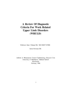 Review of diagnostic criteria for work related …
