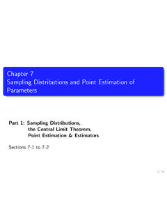 Chapter 7: SAMPLING DISTRIBUTIONS &amp; POINT …