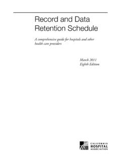 Record and Data Retention Schedule