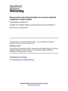 Measurement and characterisation of concrete …