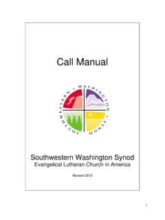 CALL MANUAL - Southwestern Washington Synod