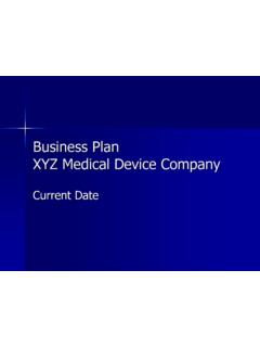 Business Plan XYZ Medical Device Company - A Knack for ...