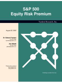 S&amp;P 500 Equity Risk Premium - Yardeni Research