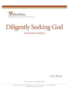 Diligently Seeking God - Sermon Outlines