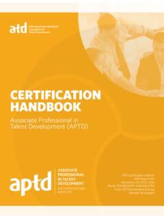 2022 APTD Certification Handbook