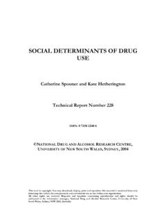 SOCIAL DETERMINANTS OF DRUG USE - National Drug and ...