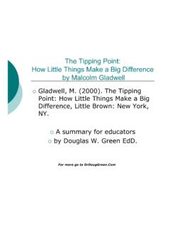The Tipping Point: How Little Things Make a Big Difference ...