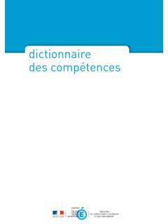 Dictionnaire des comp&#233;tences - Education