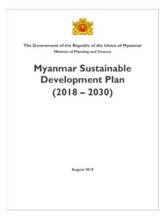 Myanmar Sustainable Development Plan (2018 – 2030) - …