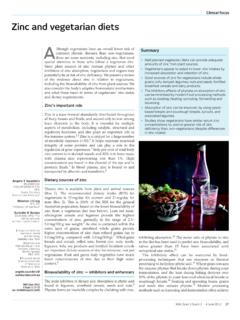 Clinical focus Zinc and vegetarian diets