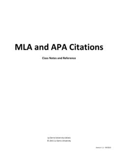 MLA and APA Citations - La Sierra University