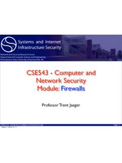 CSE543 - Computer and Network Security Module: Firewalls