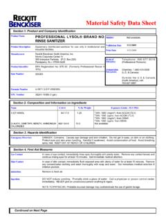 Material Safety Data Sheet - Detergent Solutions