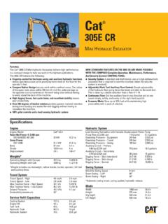 Small Specalog for Cat 305E CR Mini Hydraulic Excavator ...