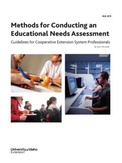 BUL 870 Methods for Conducting an Educational Needs …