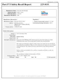 OMB Control No.:€ 2127-0004 Part 573 Safety Recall Report ...