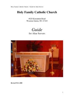 for Altar Servers - Holy Family Catholic Church