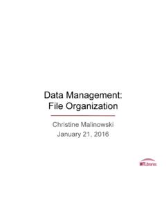 Data Management: File Organization - MIT Libraries