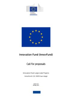 Innovation Fund (InnovFund) Call for proposals