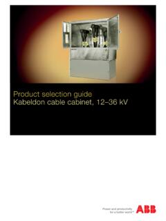 Product selection guide Kabeldon cable cabinet, 12–36 kV