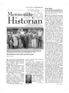 Profile Series produced by the Mennonite Historian F