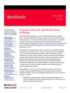 Overview of the U.S. and EU Sanctions on Russia