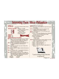 Interesting Facts About Philippians - Welcome to Bible ...