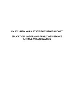 Education, Labor and Family Assistance Article VII Bill ...