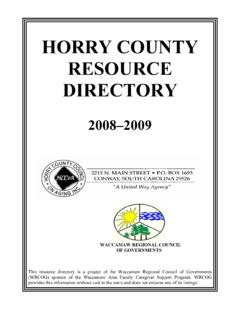 HORRY COUNTY RESOURCE DIRECTORY