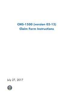 CMS-1500 (version 02-12) Claim Form Instructions