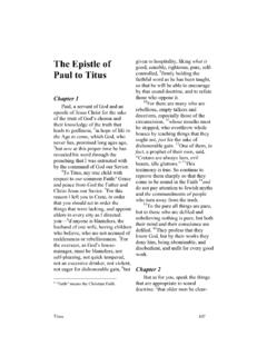 The Epistle of Paul to Titus - stfonline.org