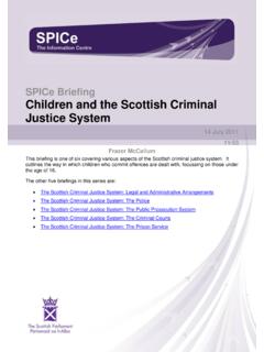 Children and the Scottish Criminal Justice System