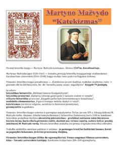 Pirmoji lietuviška knyga — Martyno Mažvydo katekizmas ...