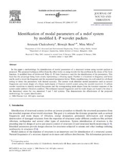 Identiﬁcation of modal parameters of a mdof system by ...