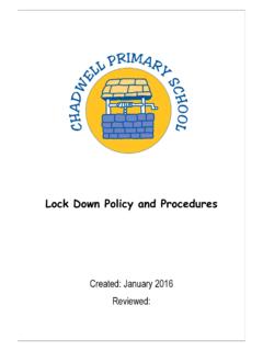 Lock Down Policy and Procedures - Chadwell …