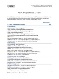 MRFC Blueprint Exam Content