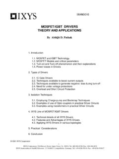 MOSFET/IGBT DRIVERS THEORY AND APPLICATIONS