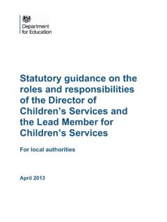 Statutory guidance on the roles and responsibilities of ...